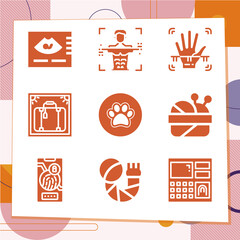 Simple set of 9 icons related to mri