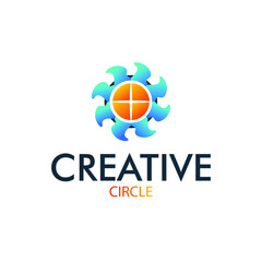 Creative circle logo, lens logo design, energy sphere logo design, circle power design concept