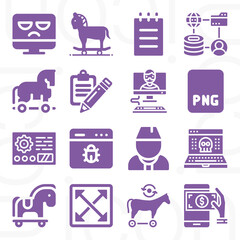 16 pack of depth  filled web icons set