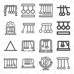 16 pack of inertia  lineal web icons set