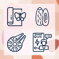 Simple set of century related lineal icons