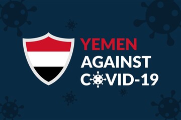 Yemen Against Covid-19 Campaign - Vector Flat Design Illustration : Suitable for World Theme, Health / Medical Theme, Humanity Theme, Infographics and Other Graphic Related Assets.
