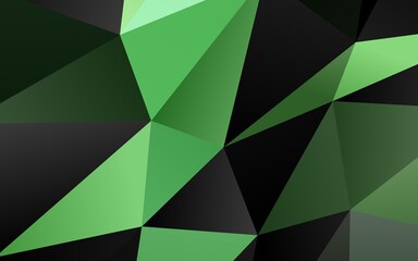 Obraz premium Dark Green vector blurry triangle pattern.