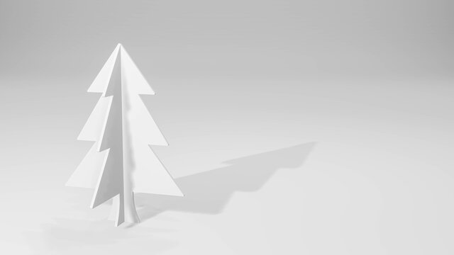 3D Christmas tree isolated on white background.