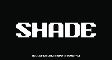 shade, a font combination between vintage and modern Japanese type style alphabet	