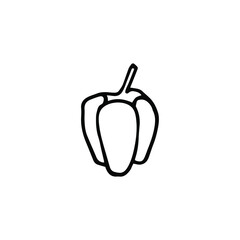 simple pepper isolated ink.Single hand drawn pepper logo for banner,posters,greeting cards,menurecipe,culinary design.Isolated on white background.Hand drawn element.Doodle vector illustration. 