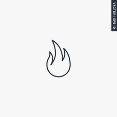 Fire, linear style sign for mobile concept and web design
