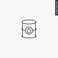Oil barrel, linear style sign for mobile concept and web design