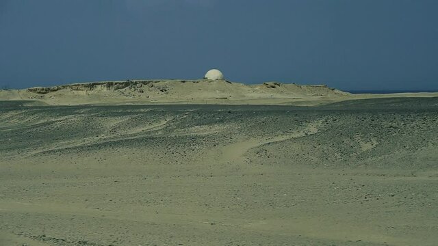 Desert. Driving through the desert. Egypt. Marsa Alam.