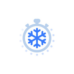 Freezing time icon on white