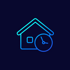 house and time linear icon