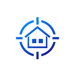 house search icon, real estate logo design