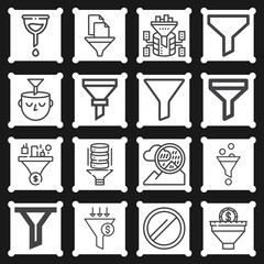 16 pack of separate out  lineal web icons set