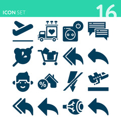 Fototapeta premium Simple set of 16 icons related to balls