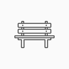 bench icon, park bench vector illustration