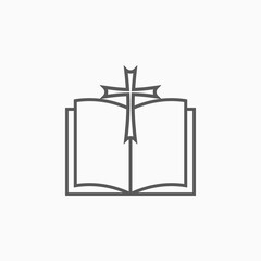 bible book icon, religion vector