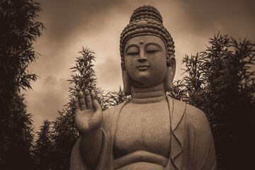 Buddha with hand in the air - Religion