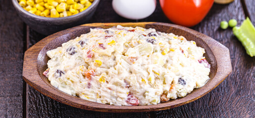 vegetable mayonnaise, mayonnaise with chopped fruits and vegetables, brazilian tradition