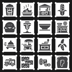 16 pack of meals  filled web icons set