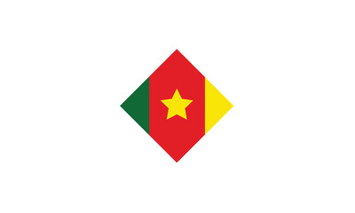 Cameroon flag diamond vector illustration