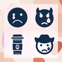 Simple set of tears related filled icons