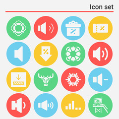 16 pack of adjustment  filled web icons set