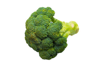 Fresh tasty broccoli isolated on white background.