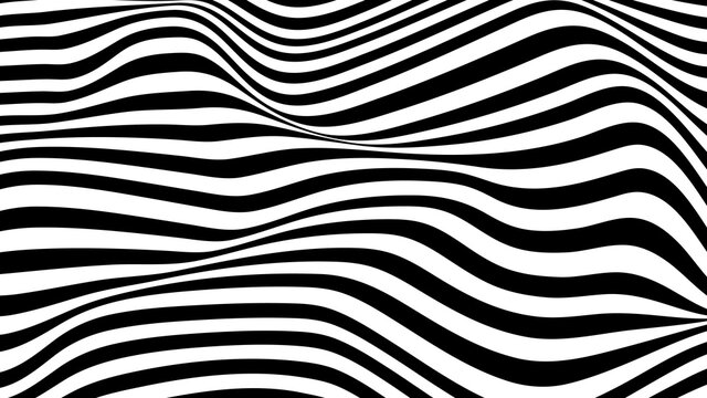 Black and white wave stripe optical abstract design. © Yaroslav