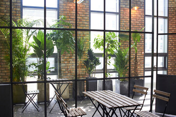 table and chairs in the garden