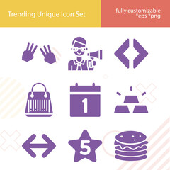 Simple set of platinum related filled icons.