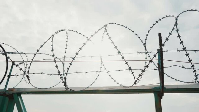 Fence with a barbed wire