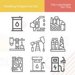 Simple set of groundwater related lineal icons.