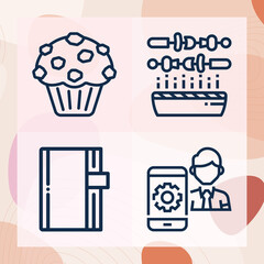 Simple set of password related lineal icons