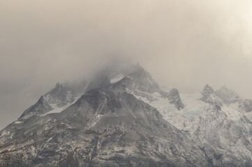 Hiking around the stunning but dramatic Torres del Paine National Park in Patagonia, Chile