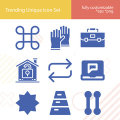 Simple set of flip related filled icons.