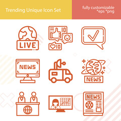 Simple set of good word related lineal icons.