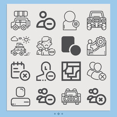 Simple set of obstacles related lineal icons.