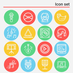 Fototapeta premium 16 pack of fine art lineal web icons set