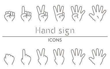 指で数字を表すハンドサインのアイコン