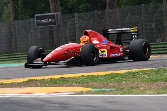 6 May 2018: unknown run with historic 1992 Ferrari F1 Car model F92A ex Jean Alesi / Ivan Capelli during Minardi Historic Day 2018 in Imola Circuit in Italy.