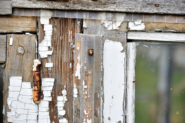 Old window frames and rotten arms and hinges