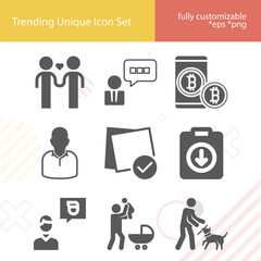 Simple set of mortal related filled icons.