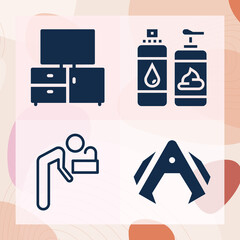 Simple set of abandoned related filled icons