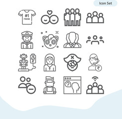 Simple set of enjoying related lineal icons.