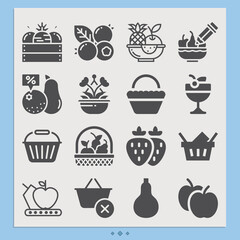 Simple set of apples related filled icons.