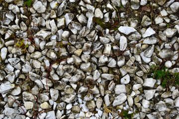 Gravel and crushed stone mixed with earth background