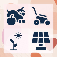 Simple set of cover crop related filled icons