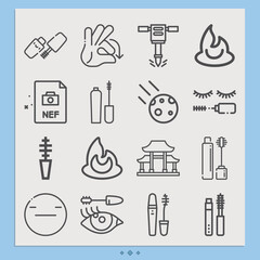 Obraz premium Simple set of brush up related lineal icons.