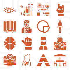 16 pack of prussia  filled web icons set