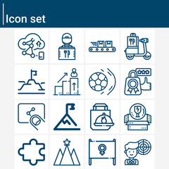 Simple set of effort related lineal icons.